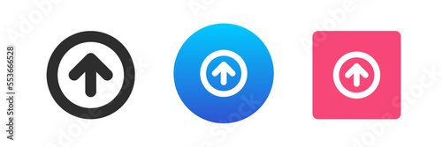 Upward arrow directional pointer navigation cyberspace direct element icon set vector flat