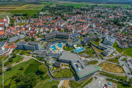 Bad Buchau am Federsee in Oberschwaben - Ausblick auf die Stadt und die Einrichtungen des Kurortes