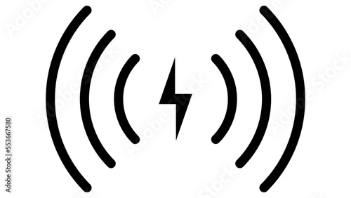Icon wireless charge, fast charger logo, symbol wifi phone lightning