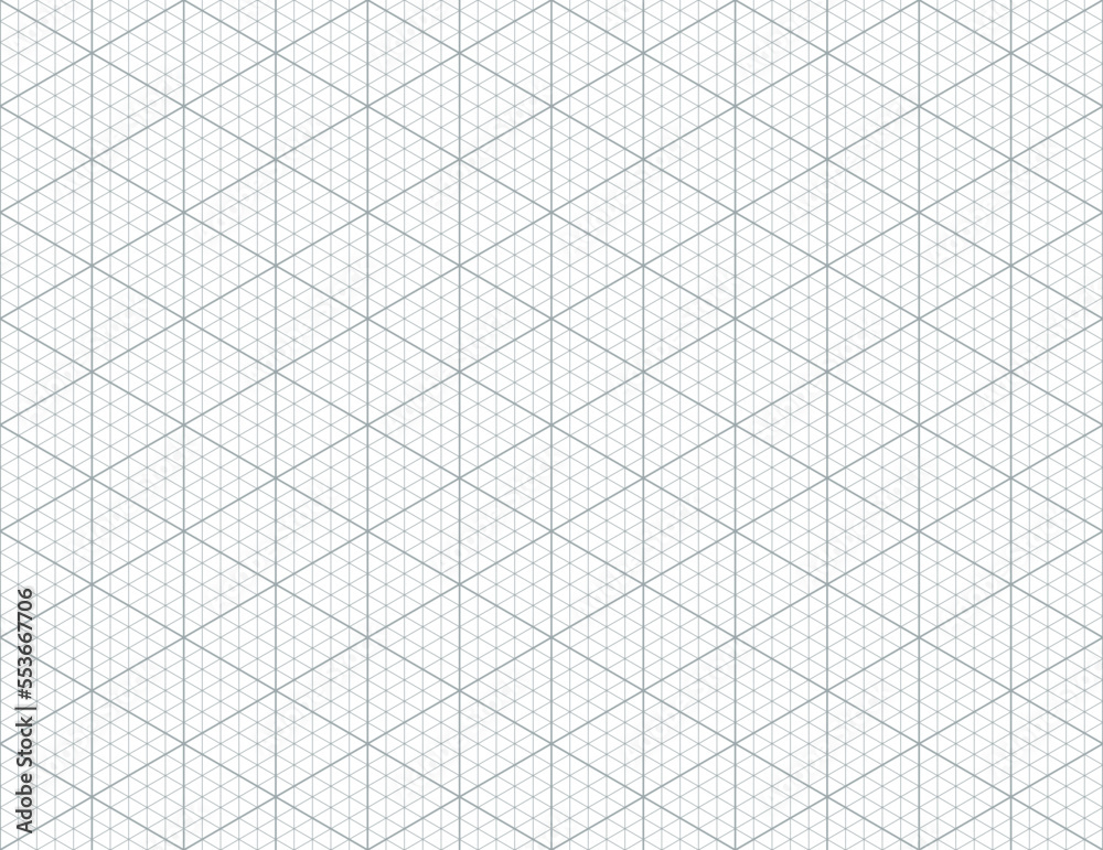 Isometric grid seamless pattern. Outline isometric graph template background. Hexagon and triangles line seamless texture. Vector illustration on white background. Isometric grid seamless pattern. Outline isometric graph template background. Hexagon and triangles line seamless texture. Vector illustration on white background.