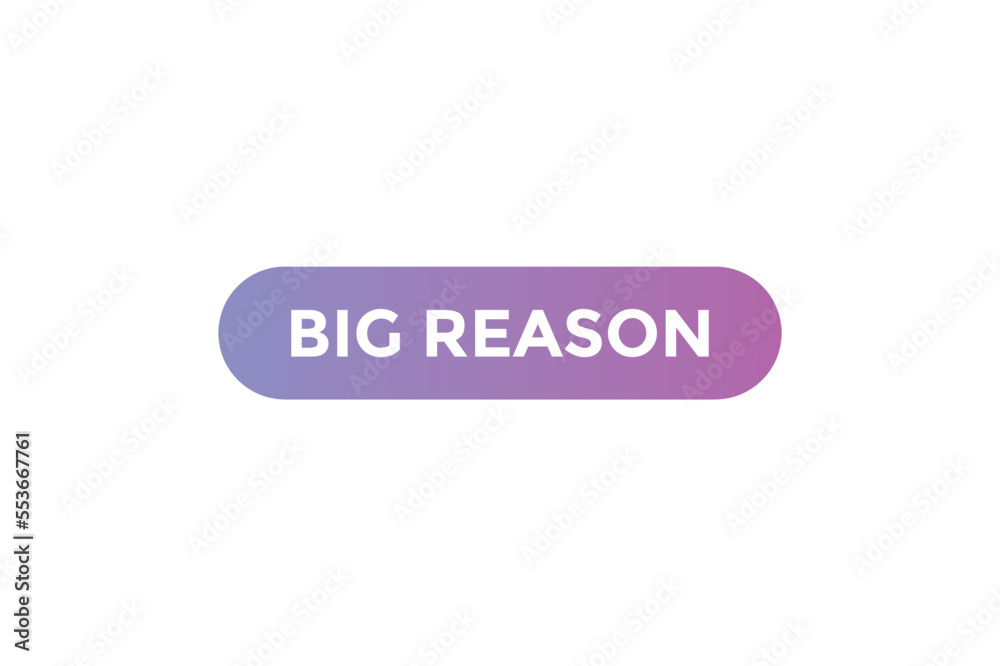 Big reason button web banner template Vector Illustration
