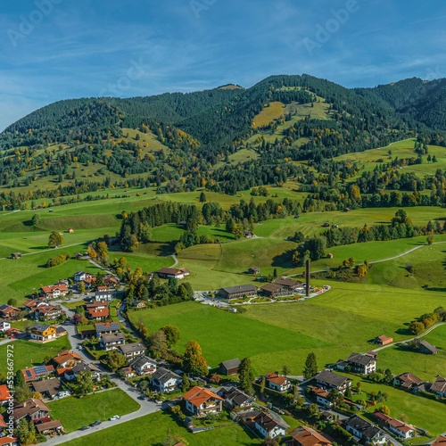 Unterammergau im Luftbild - Ausblick auf den Ortsteil Au