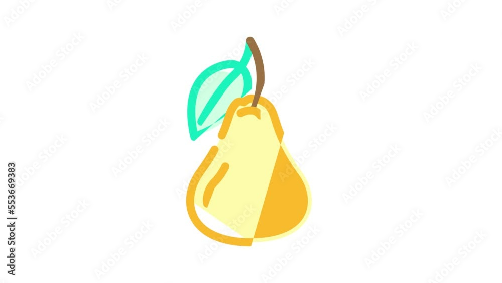 pear whole one color icon animation pear whole one color icon animation