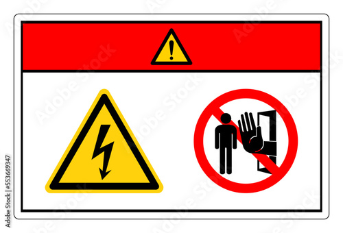 Danger High Voltage Do Not Enter Symbol Sign, Vector Illustration, Isolate On White Background Label. EPS10