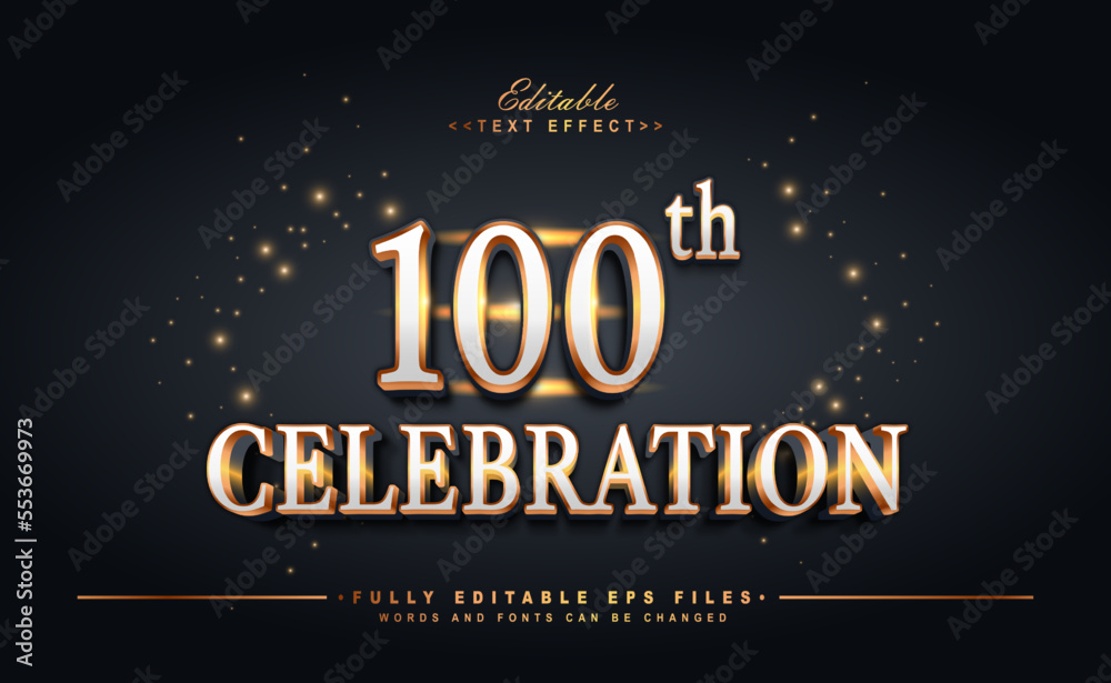 editable 100 years celebrationr text effectfect.logo text.typhography logo