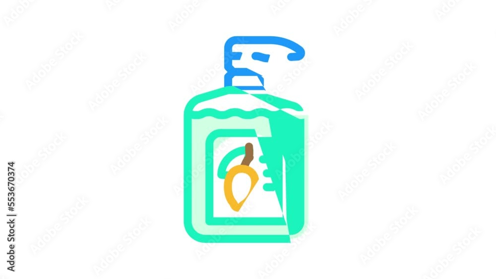 soap shampoo olive color icon animation soap shampoo olive color icon animation
