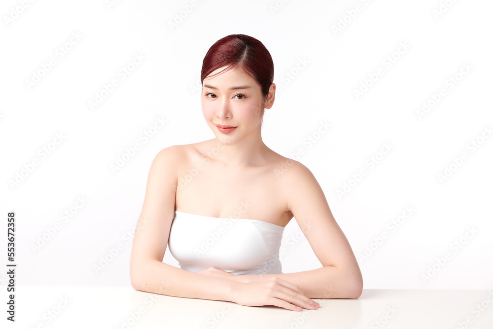 Beautiful young asian woman with clean fresh skin on white background, Face care, Facial treatment, Cosmetology, beauty and spa, Asian women portrait. Beautiful young asian woman with clean fresh skin on white background, Face care, Facial treatment, Cosmetology, beauty and spa, Asian women portrait.