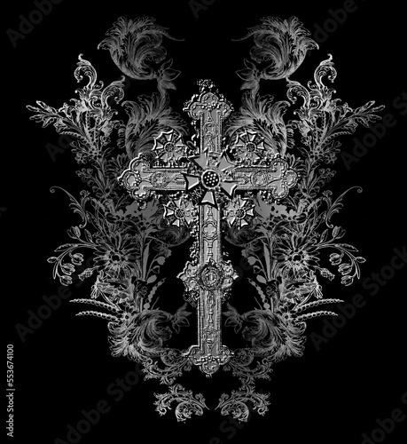 Abstract design print on plain base 