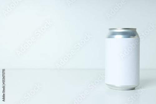 Concept of drink, blank can, space for text