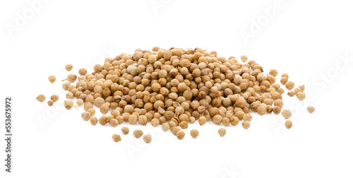 Coriander seeds isolated on transparent png photo