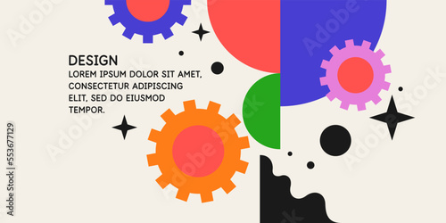 Modern geometric composition of various shapes. Illustration for design. Background in the trend chart.