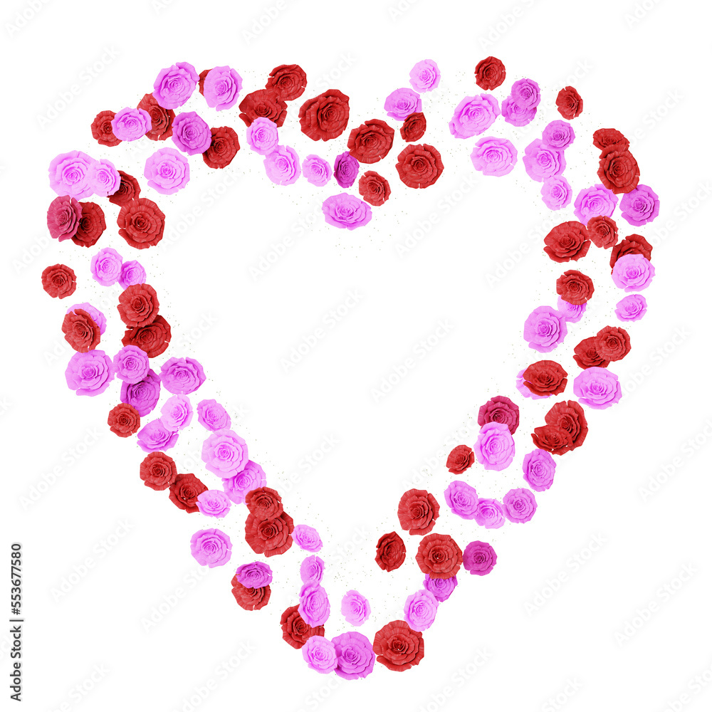 Beautiful Roses forming lovely heart shape on transparent background (3D Rendering RGBA PNG) Beautiful Roses forming lovely heart shape on transparent background (3D Rendering RGBA PNG)