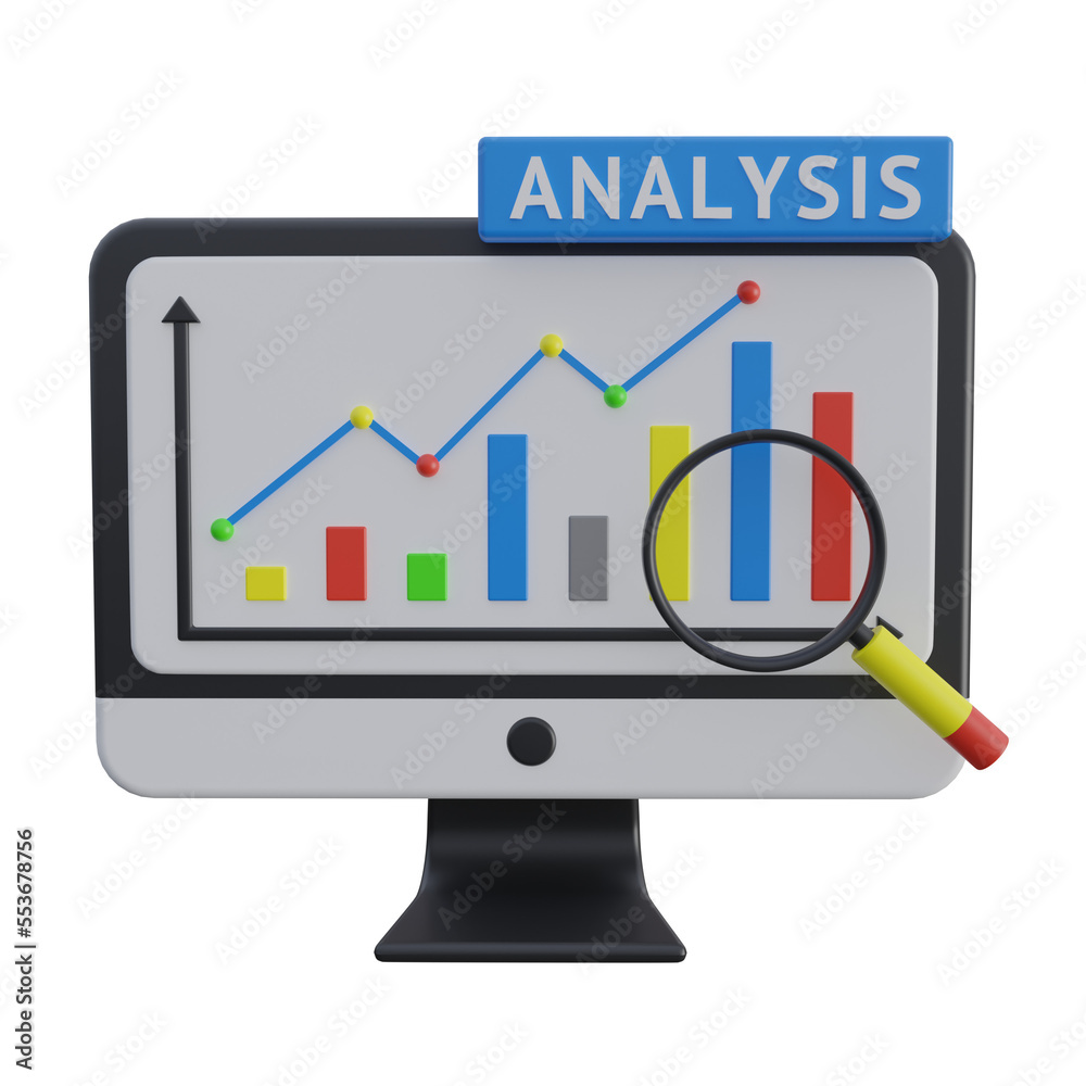 online data analysis 3d render with transparent background online data analysis 3d render with transparent background