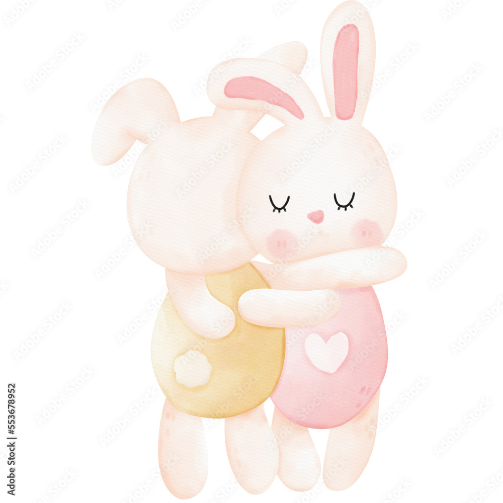 Obraz premium Bunny couple hugging