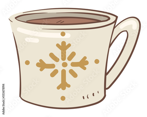 Cup of hot coffee or aromatic tea vector