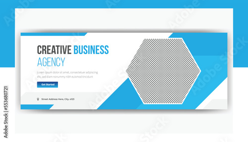 Creative business agency Facebook cover template design 