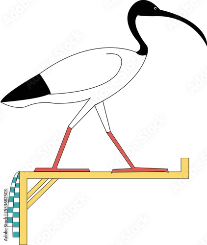 Vector illustration background of Egyptian - Ibis, Symbol of the Ancient Egyptian symbol Thoth