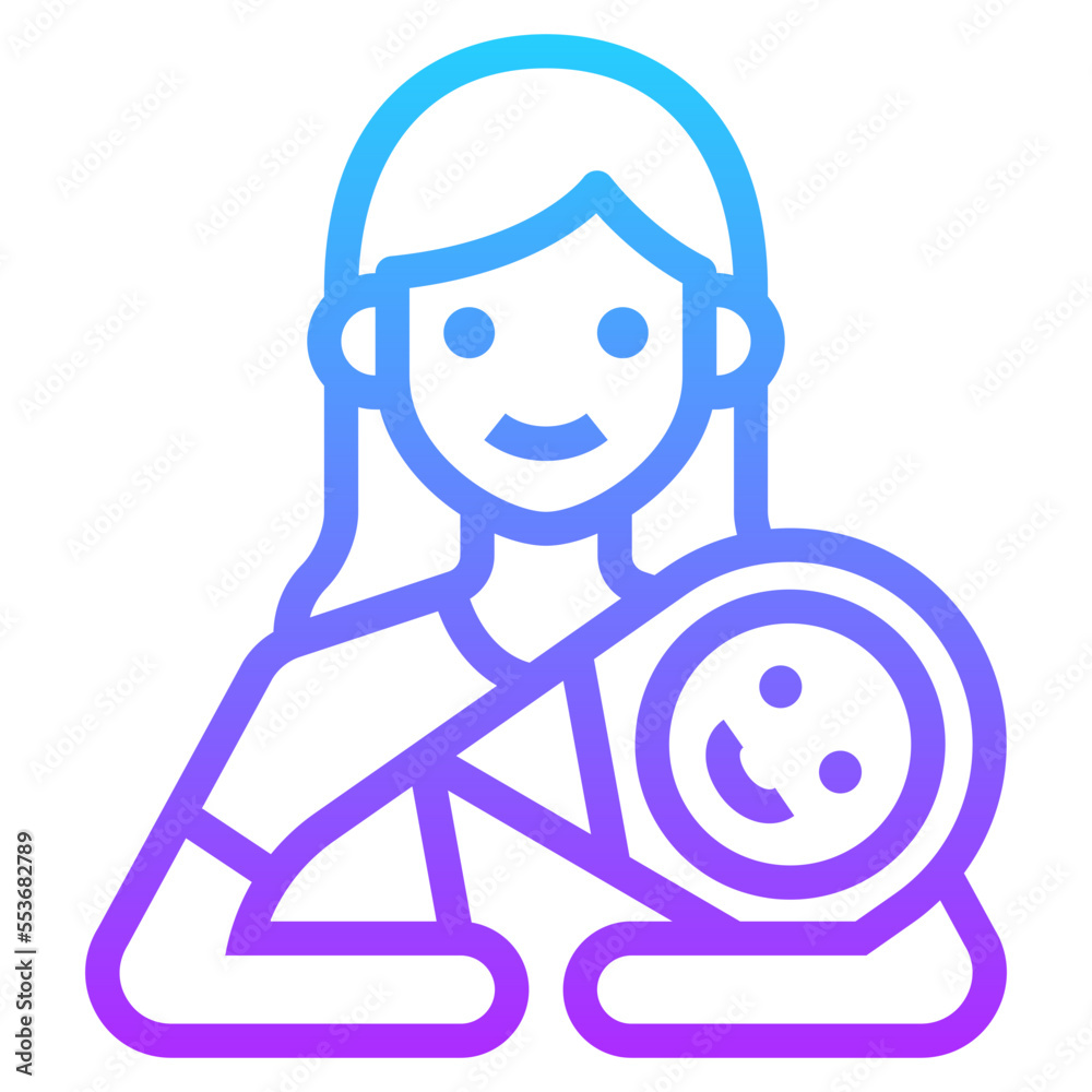 babysitter gradient line icon