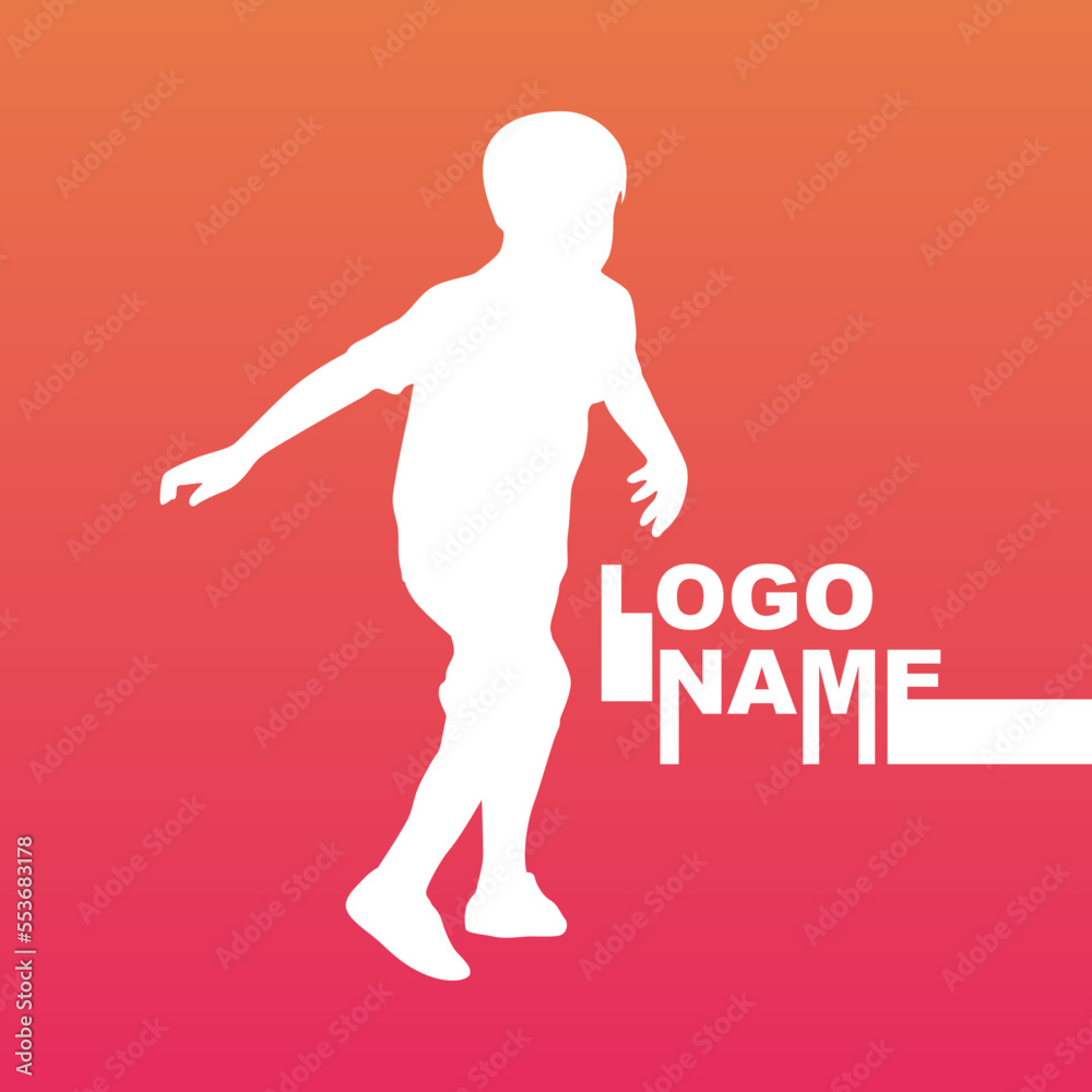 Vector logo on which an abstract image of a kid. Logo Vector logo on which an abstract image of a kid. Logo
