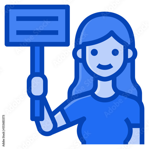 protest blue icon