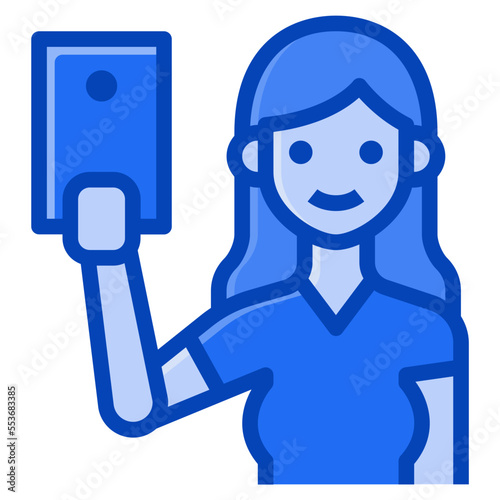 selfie blue icon