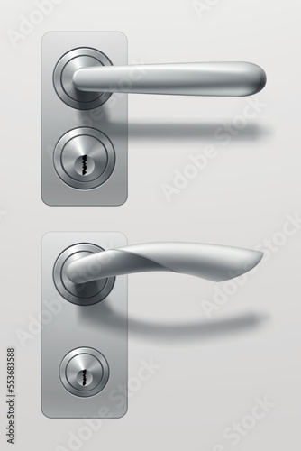 modern door handles in set realistic design