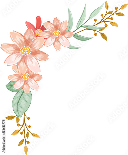 Orange Flower Arrangement with watercolor style © niloka studio