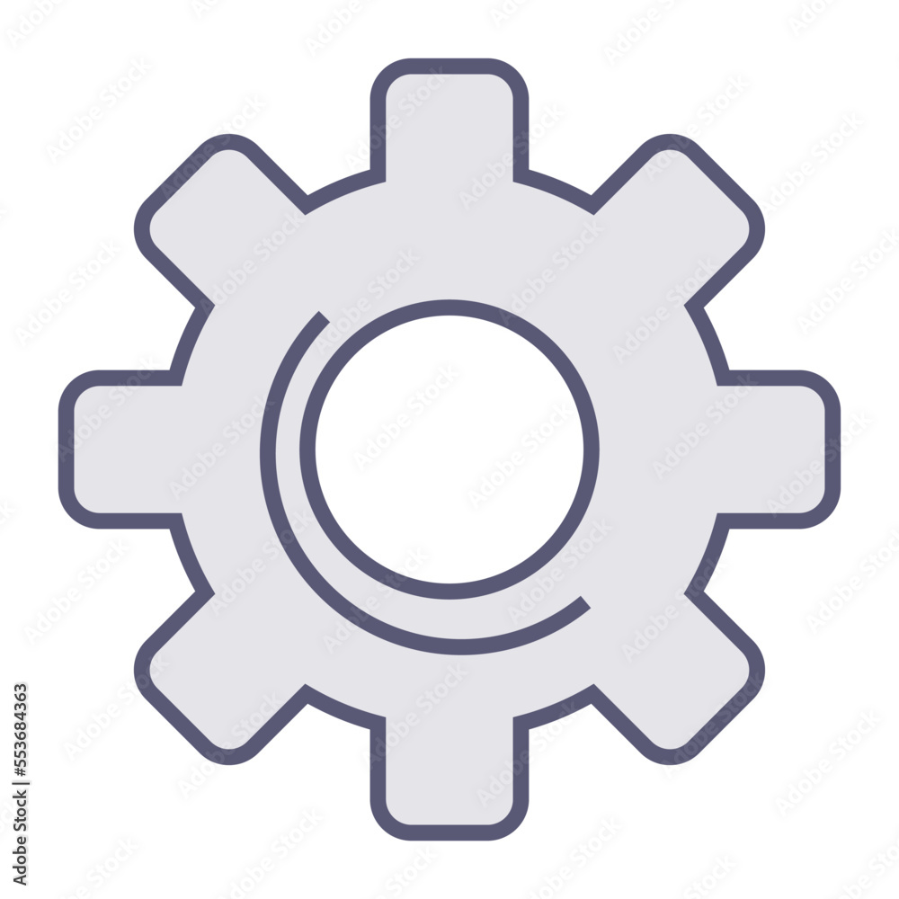 Gear mechanism, processing or loading icon, progress vector