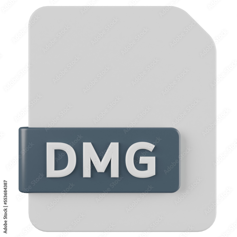 dmg file format 3d render icon with transparent background dmg file format 3d render icon with transparent background
