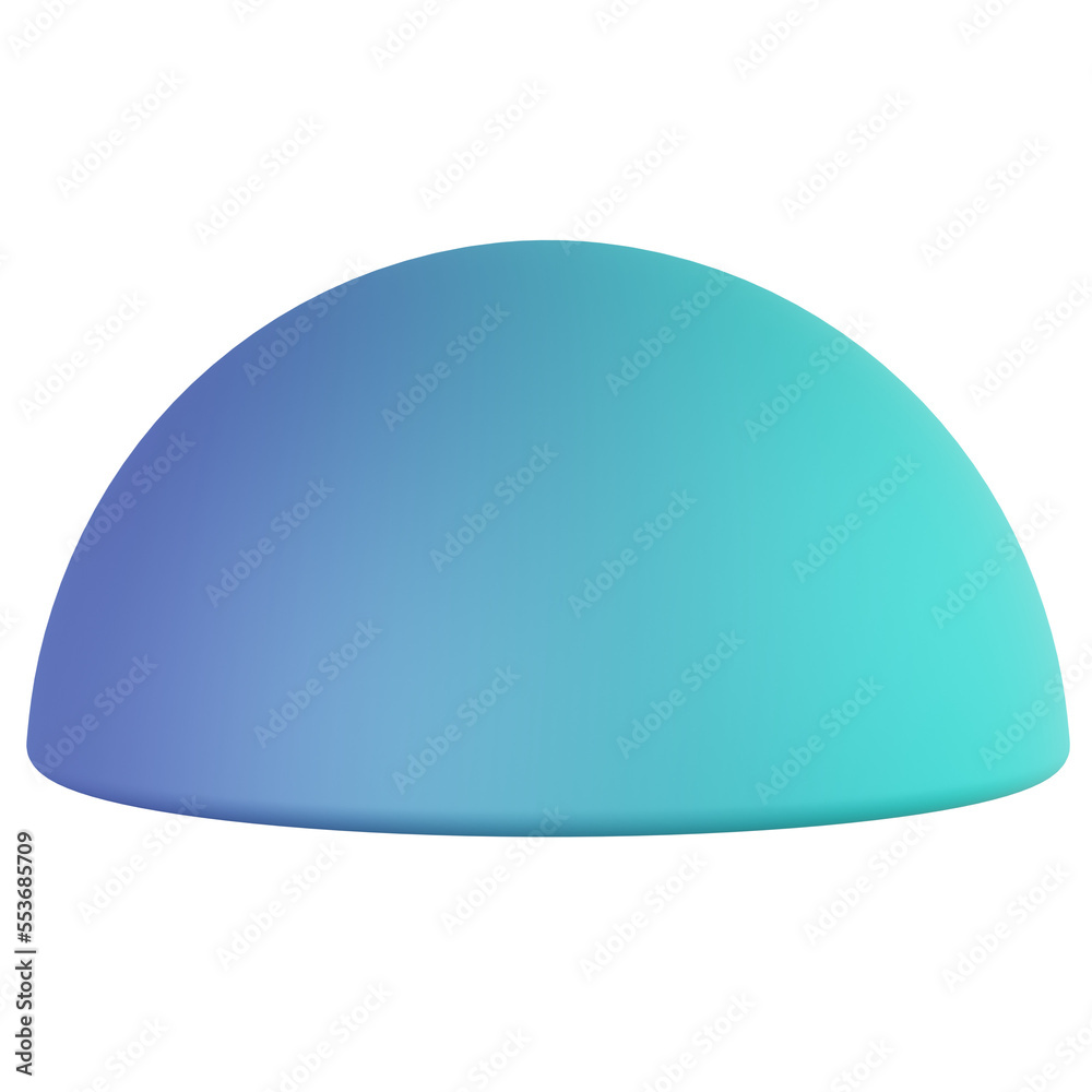 half sphere 3d render icon with transparent background half sphere 3d render icon with transparent background