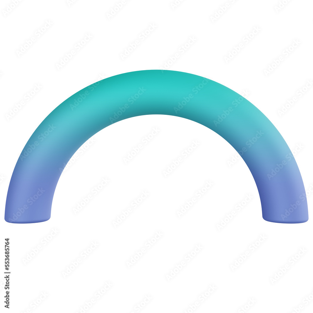 half torus 3d render icon with transparent background half torus 3d render icon with transparent background
