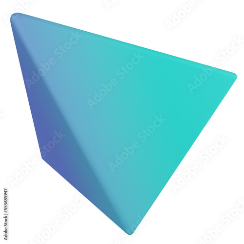 pyramid 3d render icon with transparent background