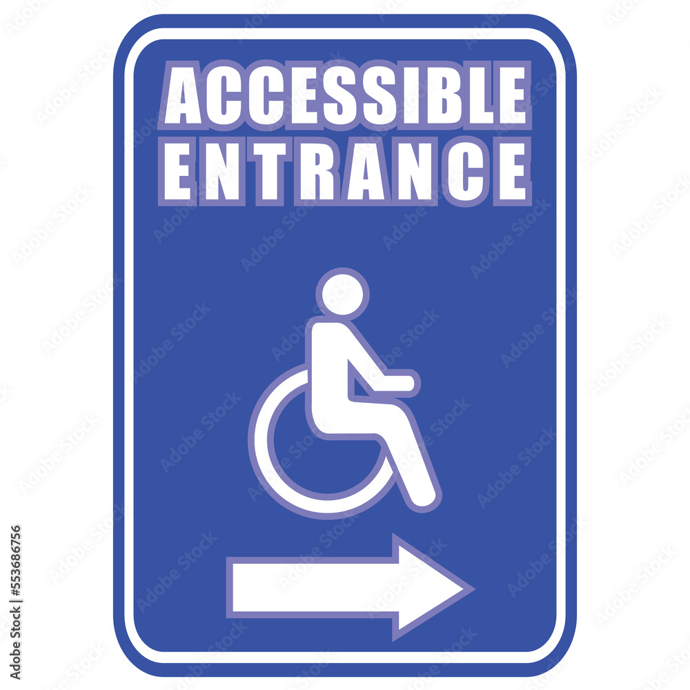 Accessible entrance, sign and sticker vector Accessible entrance, sign and sticker vector