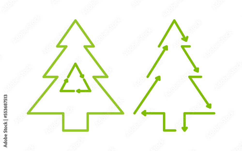 Green Christmas tree icon vector illustration. Eco-Friendly Christmas card celebration. Green Christmas tree icon vector illustration. Eco-Friendly Christmas card celebration.