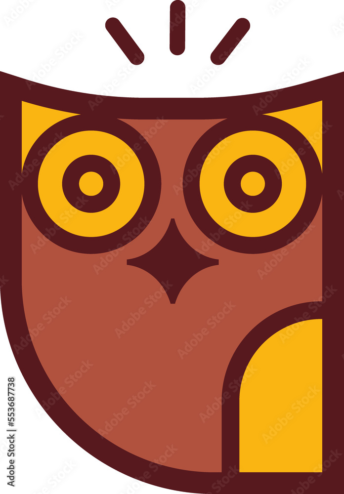 Owl bird color illustration