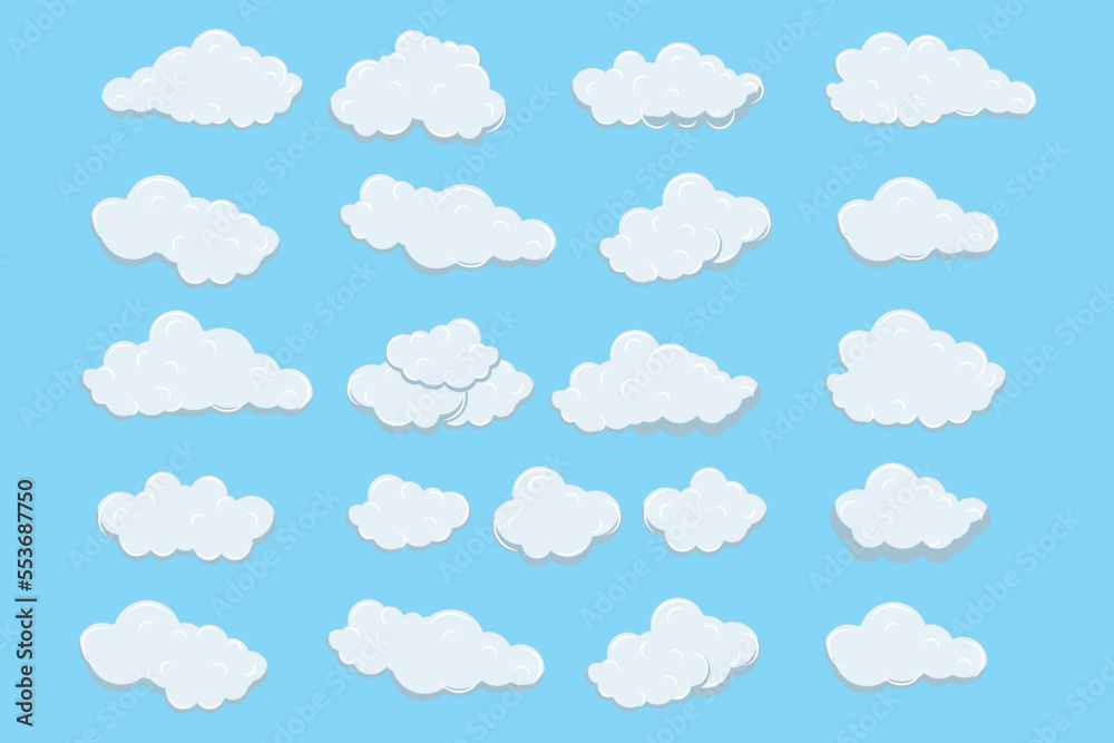 cute cloud shape illustration set cute cloud shape illustration set