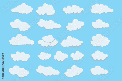 cute cloud shape illustration set