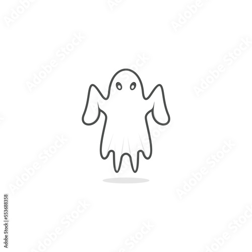 vector white ghost logo template