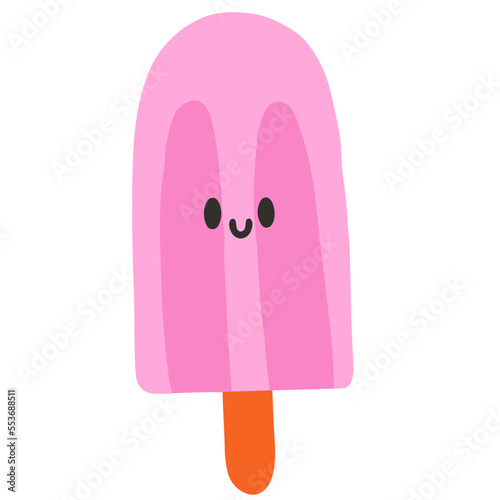 Cute popsicle character vector illustration in flat color design © CrafteryCo.