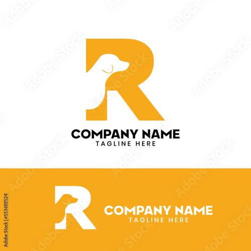 Letter R Dog Logo Design Template Inspiration, Dog Vector, Initial Logo