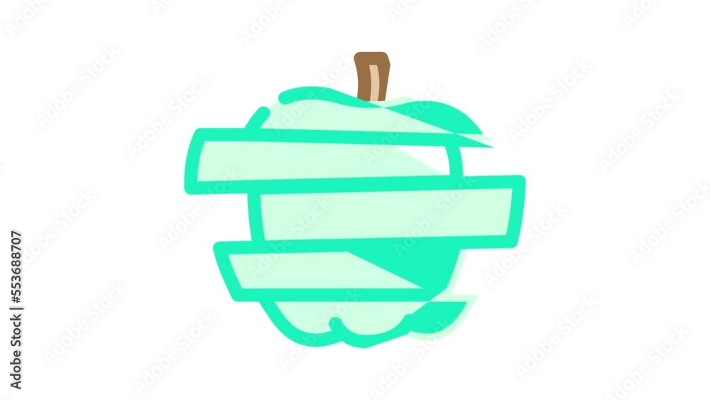 apple slices color icon animation apple slices color icon animation
