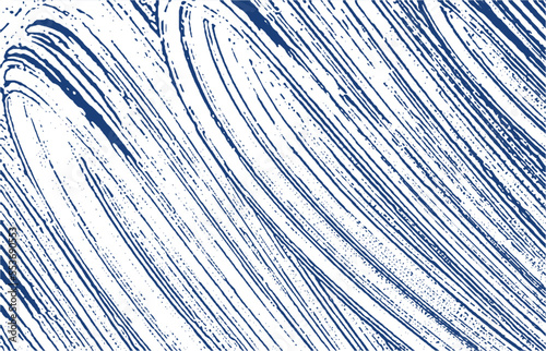 Grunge texture. Distress indigo rough trace. Ecsta