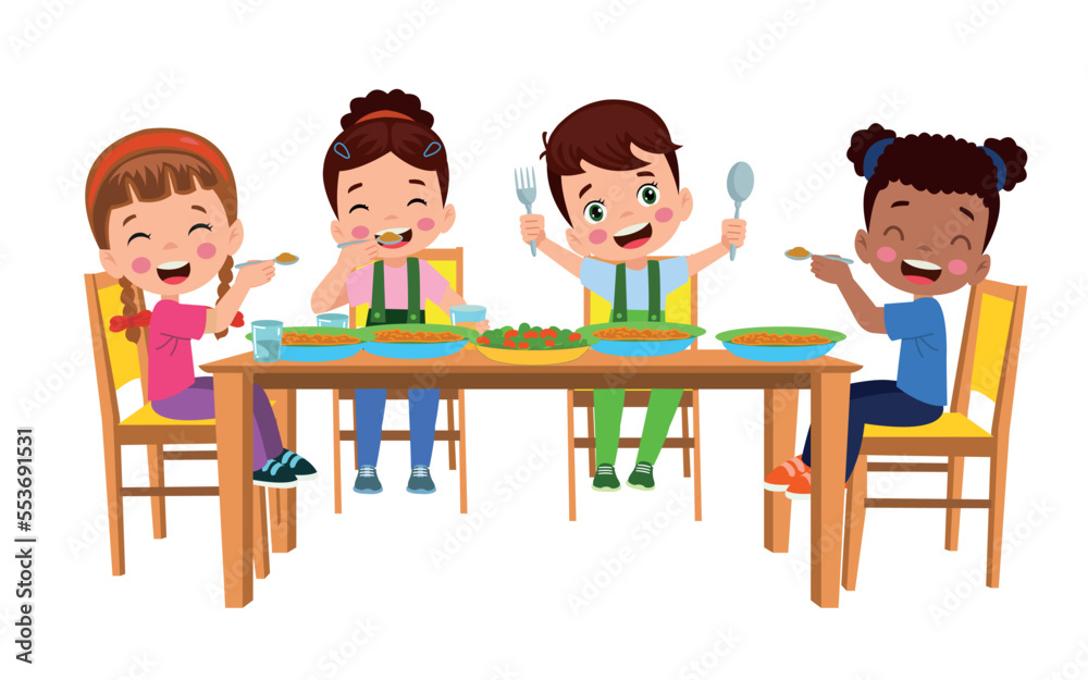 cute little boy eating at the dinner table cute little boy eating at the dinner table