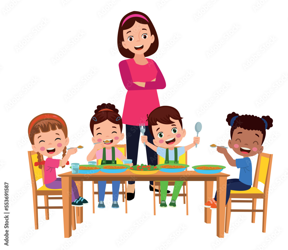 cute little boy eating at the dinner table cute little boy eating at the dinner table