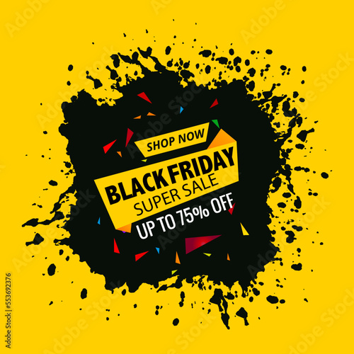 Vector black friday super big deal sale social media banner template