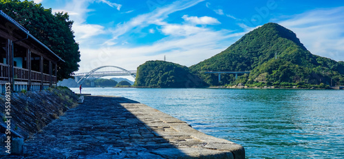 三角西港の石積埠頭より天草五橋1号橋 photo