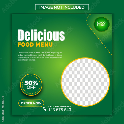 Vector food menu banner template