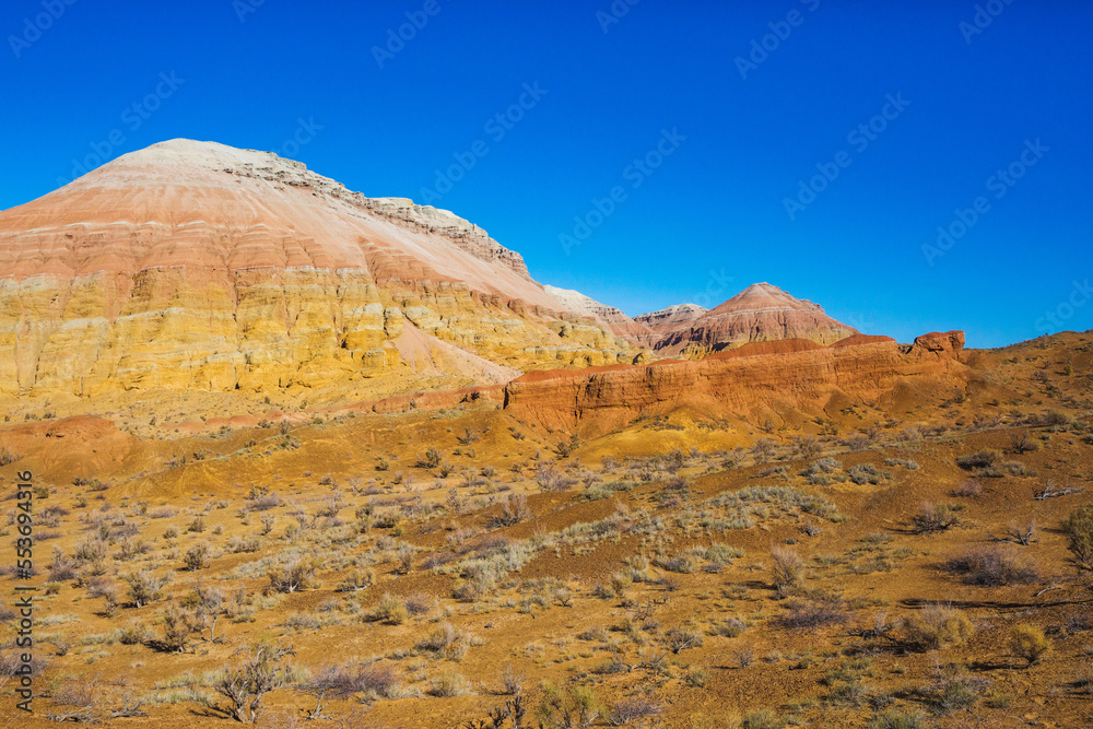 Multicolored Aktau mountains, Altyn Emel National Park. Kazakhstan