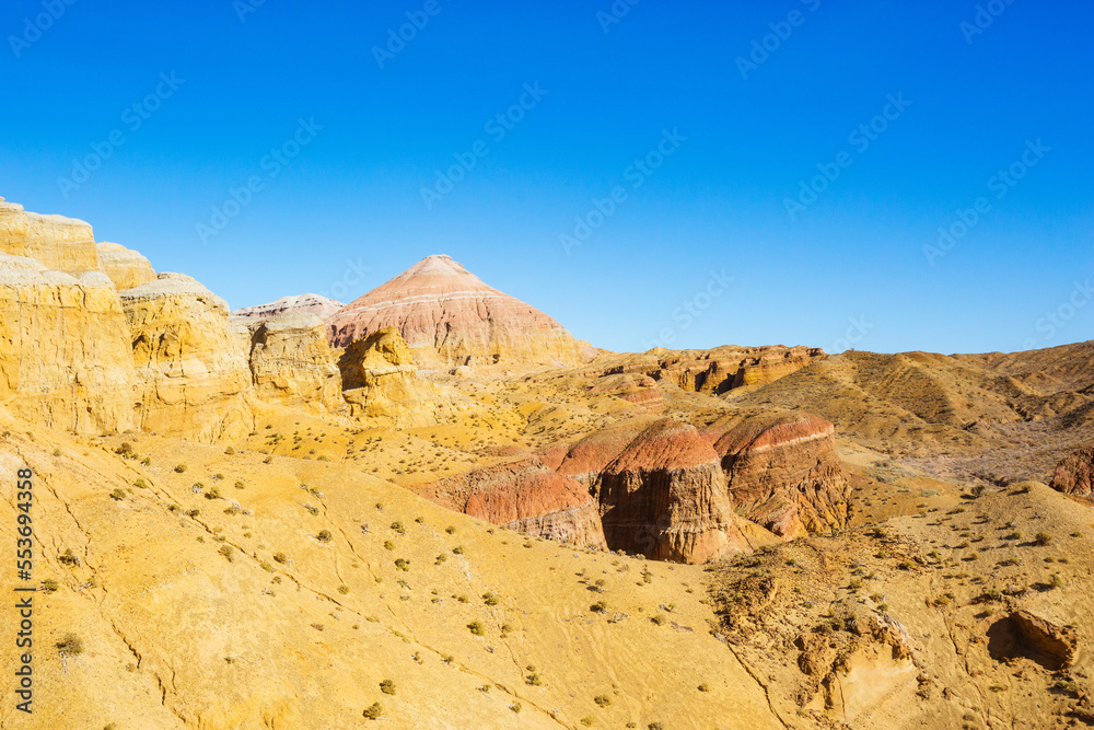 Multicolored Aktau mountains, Altyn Emel National Park. Kazakhstan