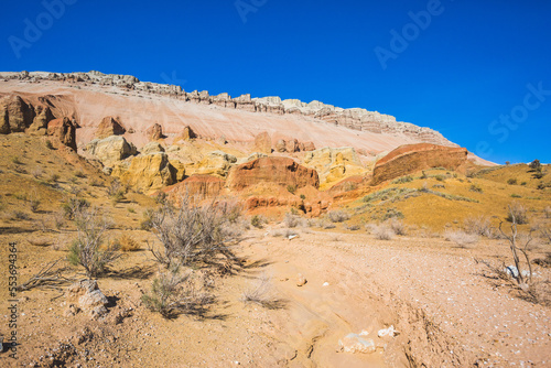 Multicolored Aktau mountains, Altyn Emel National Park. Kazakhstan photo